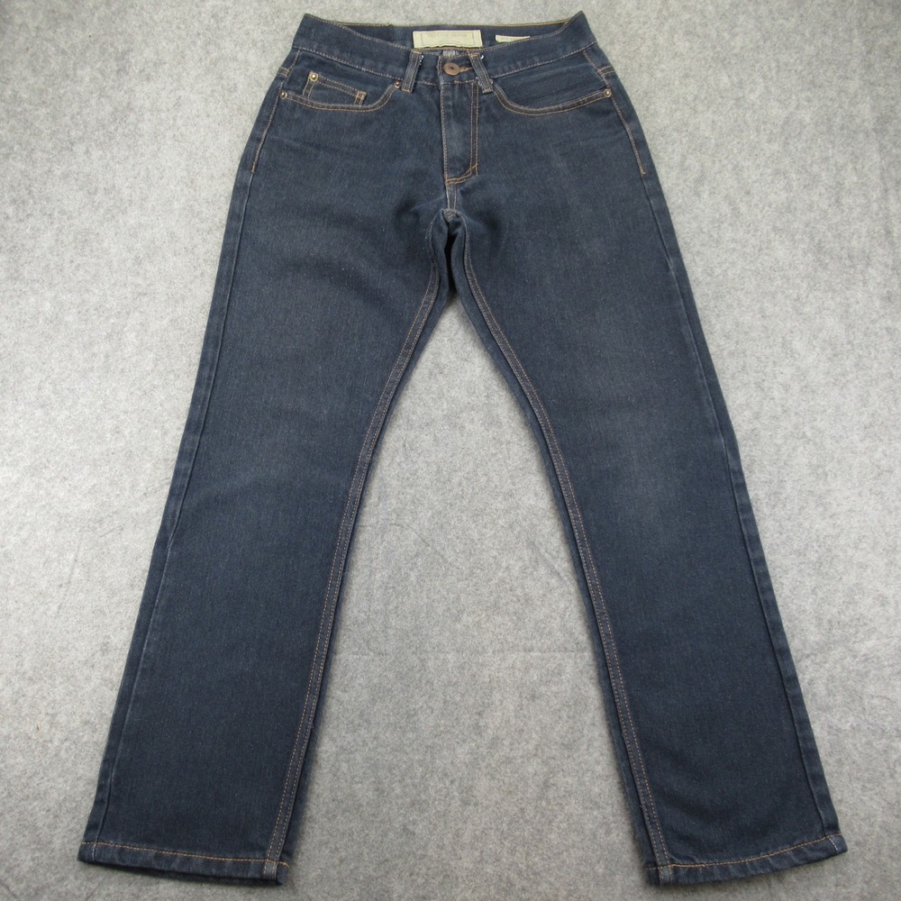 Vintage Genes Men Slim Straight Dark Wash Denim Jeans W28‎ L30